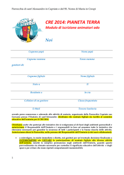 modulo iscrizione adolescenti - Parrocchia di "S. Alessandro Martire