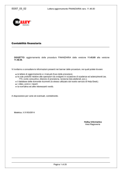 IS357_03_02 Contabilit&agrave; finanziaria - Aggiornamenti