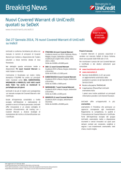 Caratteristiche Covered warrant su Indici - Tradinglab