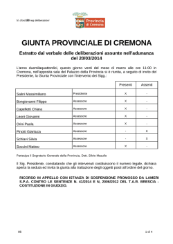 ricorso Lameri Provincia contro