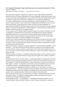 Gli &ldquo;esperimenti di progetto&rdquo; degli studenti Iuav per la ricostruzione