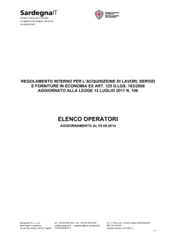 Elenco operatori - Aggiornamento al 03/09/2014