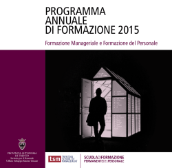 PROGRAMMA ANNUALE DI FORMAZIONE 2015