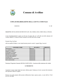 con delibera di Giunta comunale n.180 del 6