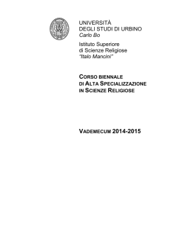 VADEMECUM 2014-2015 - Università degli Studi di Urbino