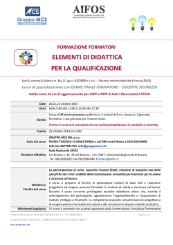 elementi di didattica per la qualificazione