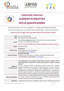 ELEMENTI DI DIDATTICA PER LA QUALIFICAZIONE
