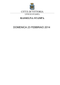 DOMENICA 23 FEBBRAIO 2014