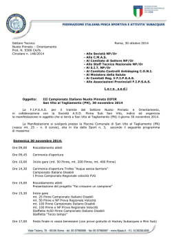 Circolare Campionato Italiano Diversamente Abili Nuoto