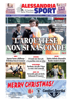 N&deg; 37 &ndash; Alessandria Sport del 08/12/2014
