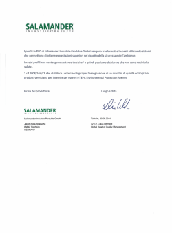certificazione infisso PVC