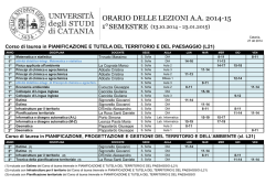 Corso di laurea in PIANIFICAZIONE E TUTELA DEL TERRITORIO E