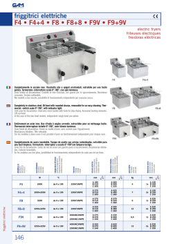 friggitrici elettriche F4 &bull; F4+4 &bull; F8 &bull; F8+8 &bull; F9V