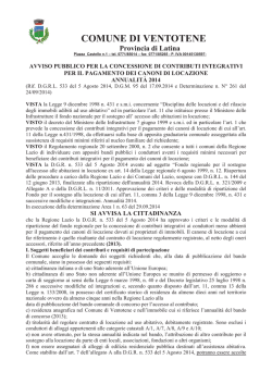 OGGETTO - Comune di Ventotene
