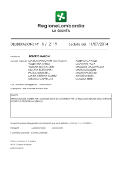 Delibera 2119 criteri per contributi impianti sportivi