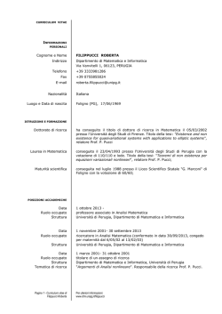 Curriculum - Dipartimento di Matematica e Informatica