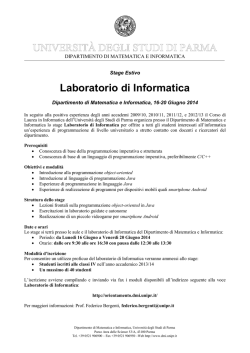 Lettera di invito - Orientamento - Universit&agrave; degli Studi di Parma