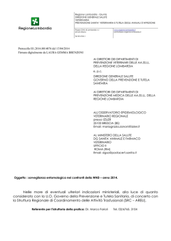 Nota 14876-2014 Sorveglianza entomologica nei confronti della WND