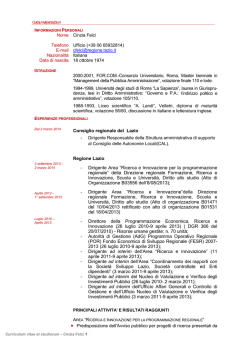 Curriculum professionale - Consiglio Regionale del Lazio