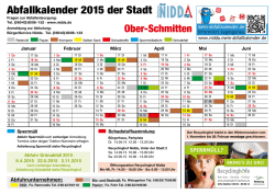 Abfallkalender 2015 der Stadt