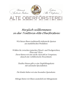 Herzlich willkommen in der Trattoria Alte
