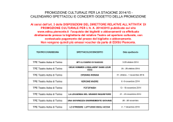 Calendario spettacoli 2014/2015