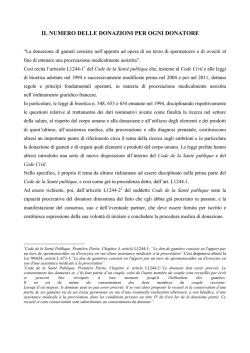 il numero delle donazioni per ogni donatore