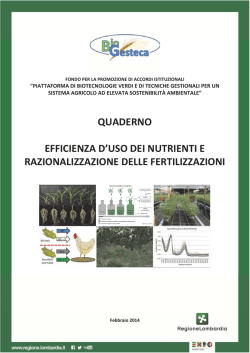 Efficienza dei nutrienti e razionalizzazione delle
