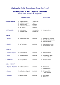 Partecipanti al XVI Capitolo Generale
