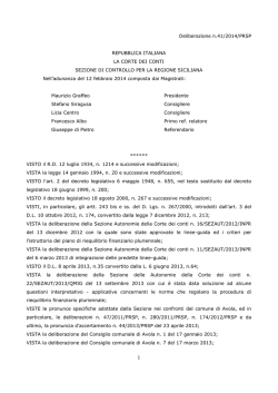 Delibera Corte dei Conti - approvazione - marzo 2014