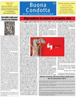 "Buona Condotta", giornale a cura del Gruppo Carcere