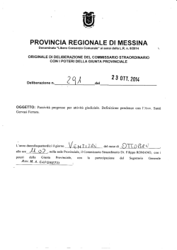 PROVINCIA REGIONALE DI MESSINA 90. i 23 OTT. 2014