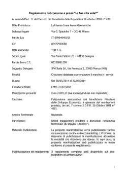 Regolamento del concorso