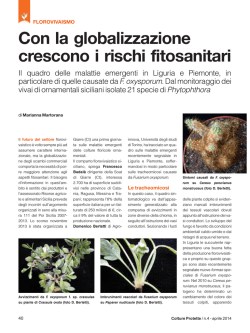 Con la globalizzazione crescono i rischi fitosanitari