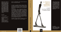 LA POESIA DELLA SVIZZERA ITALIANA