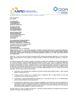 Data: 18 luglio 2014 Prot: 54/2014 A Presidente CRA Prof