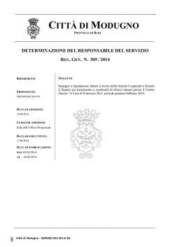 CITTÀ DI MODUGNO - Comune di Modugno