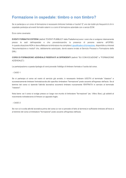 Quando timbrare? - Formazione Ospedale Pediatrico Bambino Ges&ugrave;