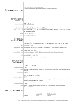 Silvia Zaghetto - Universit&agrave; degli Studi di Bologna
