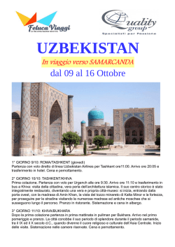 UZBEKISTAN - Feluca Viaggi