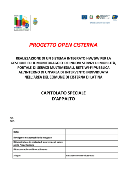 PROGETTO OPEN CISTERNA REALIZZAZIONE DI UN SISTEMA