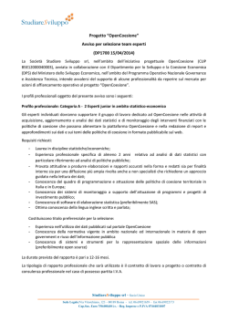 Avviso selezione gruppo esperti OpenCoesione