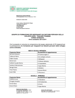GRUPPO DI FORMAZIONE PER INSEGNANTI SUI