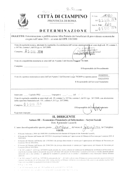 Albo approvato con Det. Dir. 245/2014 ai sensi del DPR Il $/0OO