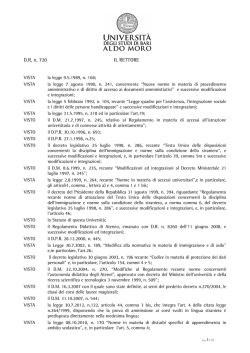 Bando ammissione corso di laurea a numero programmato in