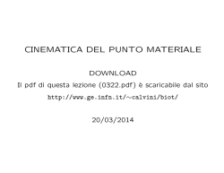 CINEMATICA DEL PUNTO MATERIALE
