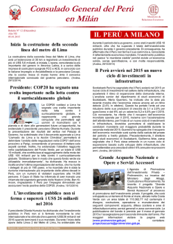 IL PER&Ugrave; A MILANO - Consulado General del Per&uacute; en Mil&aacute;n