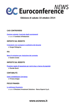 Edizione di sabato 18 ottobre 2014