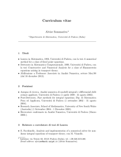 Curriculum vitae - Dipartimento di Matematica
