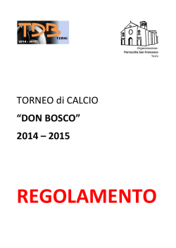 TORNEO di CALCIO &ldquo;DON BOSCO 2014 &ndash; 2015 di CALCIO DON